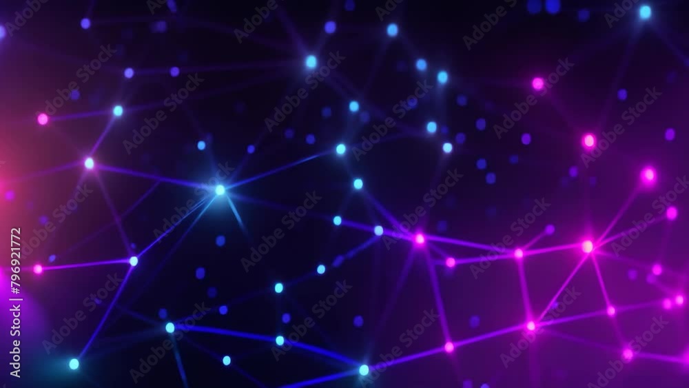 Poster abstract polygonal space low poly dark background with connecting dots and lines, complex digital ne