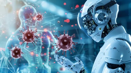 Artificial intelligence algorithms predict infection outbreaks by analyzing trends and data, improving response strategies and showcasing a hitech concept