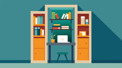 A small but mighty desk with builtin shelves and hidden compartments is p in the hallway allowing for quick access to work essentials while