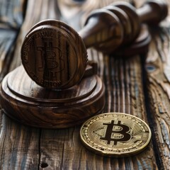 Regulatory crackdowns on Bitcoin can lead to abrupt market declines, illustrating the delicate balance of crypto regulations, background concept - obrazy, fototapety, plakaty