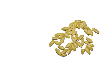 Background PNG. Melon seeds lie in a heap on the surface.