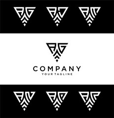 AG triangle logo ,triangle monogram logo with two initials vector Icon, mature, masculine, sophisticated, geometric powerful logo.