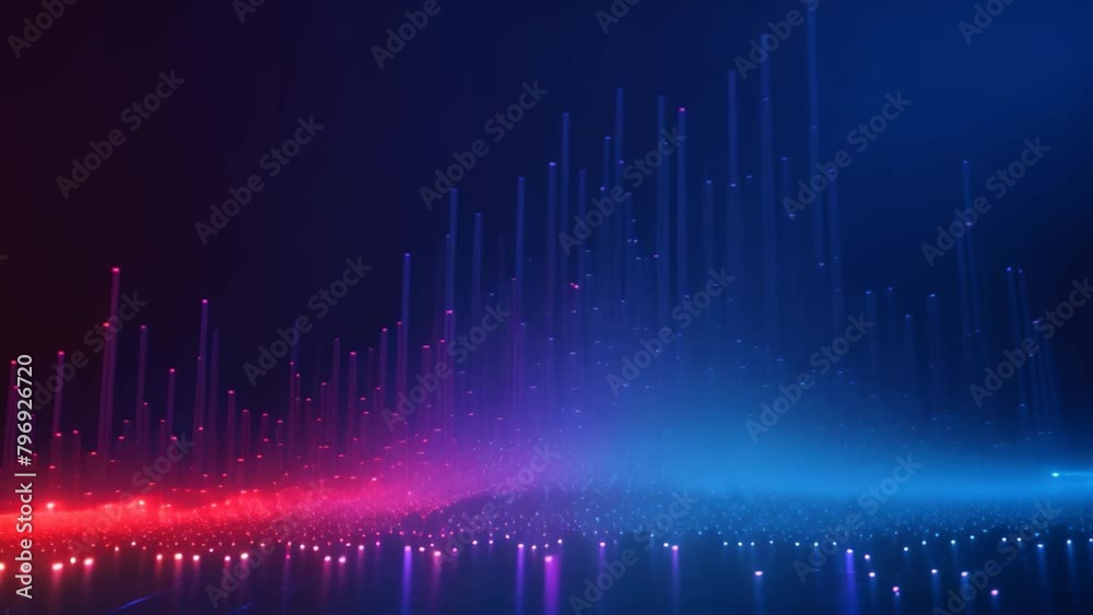 Leinwandbilder abstract technology background with blue and red equalizer, vector illustration, abstract background
