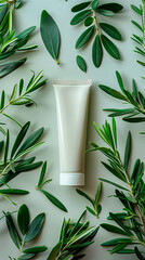 blank and unlabeled cosmetic tube