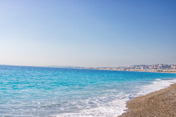 View of the beach in Nice, France