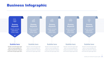 Flat business infographic diagram vector slide presentation template