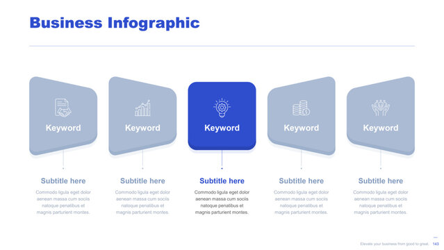 Flat business infographic diagram vector slide presentation template