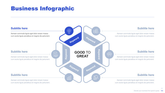 Flat business infographic diagram vector slide presentation template