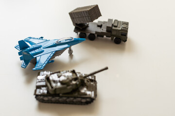 Naklejka premium Models for assembly. Assembled scale models of military equipment, KIT models.