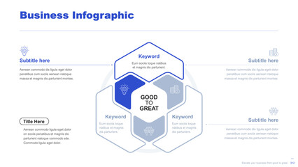 Flat business infographic diagram vector slide presentation template