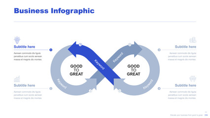 Flat business infographic diagram vector slide presentation template