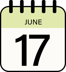  calendar 17 June Icon day date