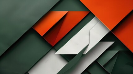 green orange white elegant abstract geometric presentation