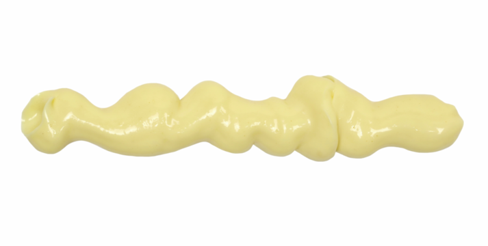 Mayonnaise line isolated on white, top view, with clipping path