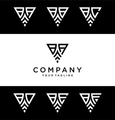 BA triangle logo ,triangle monogram logo with two initials vector Icon, mature, masculine, sophisticated, geometric powerful logo.