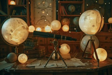 Vintage Astronomy Exploration Equipment