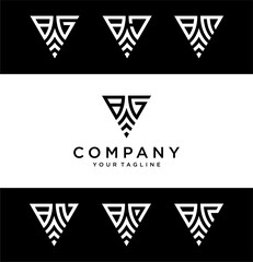 BG triangle logo ,triangle monogram logo with two initials vector Icon, mature, masculine, sophisticated, geometric powerful logo.