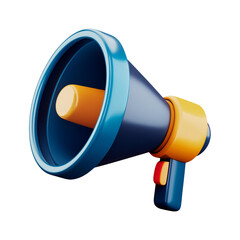 3D Isolated Megaphone Icon - PNG Loudspeaker for Clear Communication and Announcement business