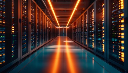 A sprawling data center housing servers and computing infrastructure
