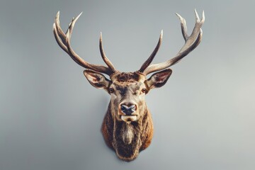 Majestic deer head with large antlers