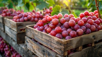 Obraz premium Close Up of a Crate of Grapes