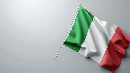 A beautiful Italian flag waving in the wind. The flag is a symbol of Italy and its people. It is a reminder of the country's rich history and culture.