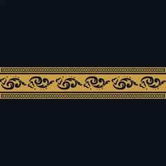 Vintage pattern border motif pilar design element