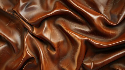 High-resolution close-up image of brown leather with a luxurious, soft texture. The leather is smooth and supple, with a rich, warm color.