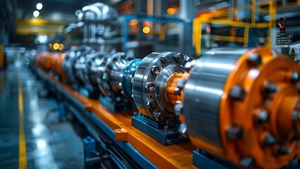 Maintaining gas turbines for generating pipeline gas. Concept Gas Turbine Maintenance, Pipeline Gas Generation, Industrial Equipment Care, Preventative Maintenance, Performance Optimization