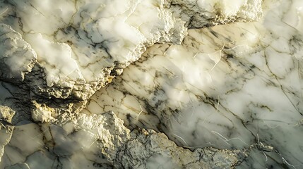 White marble texture with golden veins. The marble is cracked and has a rough surface.