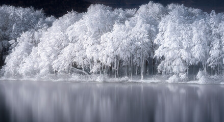 frozen trees in mountain