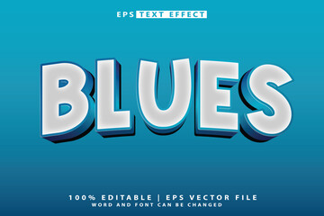 Obraz premium blue 3d editable text effect vector