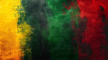 Detailed view showcasing black, yellow, and red colors in a vibrant background juneteenth - obrazy, fototapety, plakaty