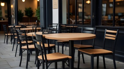 Fototapeta na wymiar cafe bistro table chairs seating isolated .Generative AI