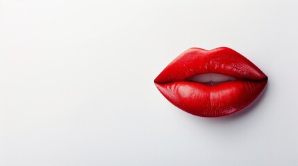 Red lips 3D model isolated on a white background. Beauty and cosmetics concept