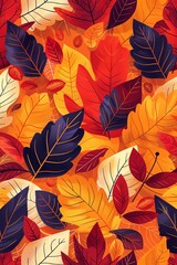 Autumn Leaves , Crisp autumn leaves in rich reds, oranges, and yellows