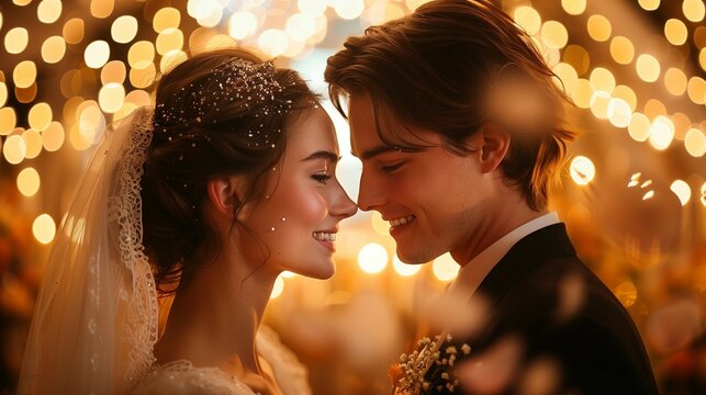 Romantic Wedding First Dance in Luxurious Setting, generative ai