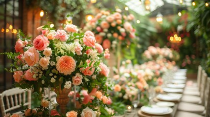 Naklejka premium Enchanted Garden Wedding Wonderland, generative ai