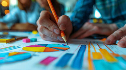Obraz premium A businessman analyzing graphs and charts