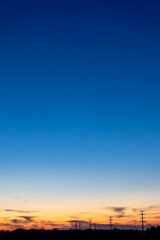 sunset over the small town