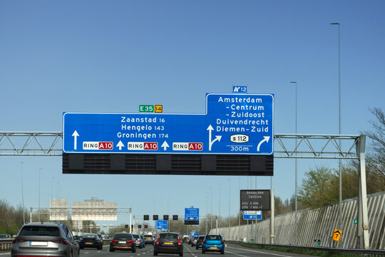 Autoverkehr auf Amsterdamer Autobahnring A10, E35