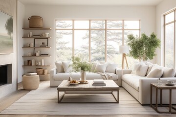 Naklejka premium Cozy living room furniture architecture building
