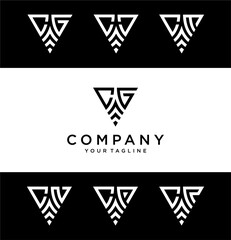 CG triangle logo ,triangle monogram logo with two initials vector Icon, mature, masculine, sophisticated, geometric powerful logo.