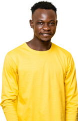 Young African man smiling PNG file no background 