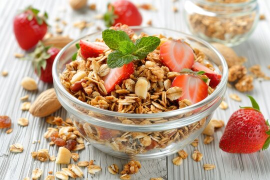 Nutritional breakfast with cornflakes, a meal rich in health-promoting ingredients; tasty and packed snack options.