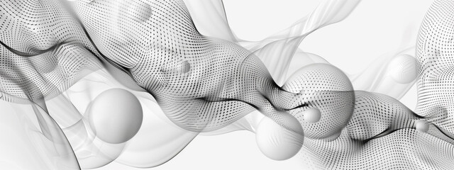 Discover a world of visual intrigue as spheres and patterns come together in this sensual and erotic digital monochrome artwork.