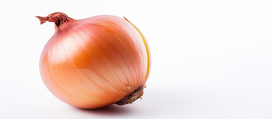 Half-eaten onion on white tabletop