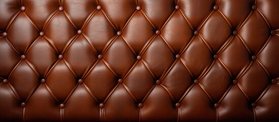 Brown leather sofa with buttons