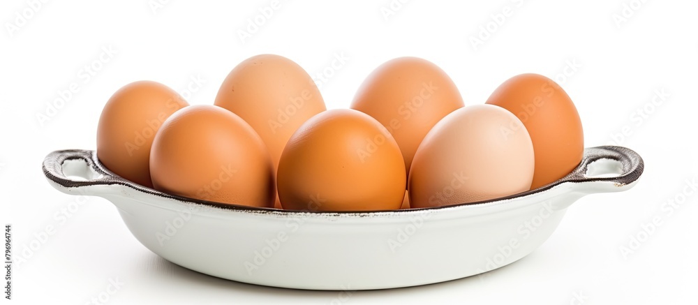 Sticker Bowl of eggs on white surface