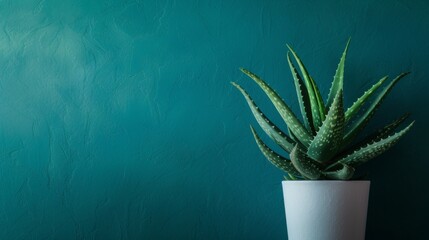 Aloe vera plant growing in a pot.